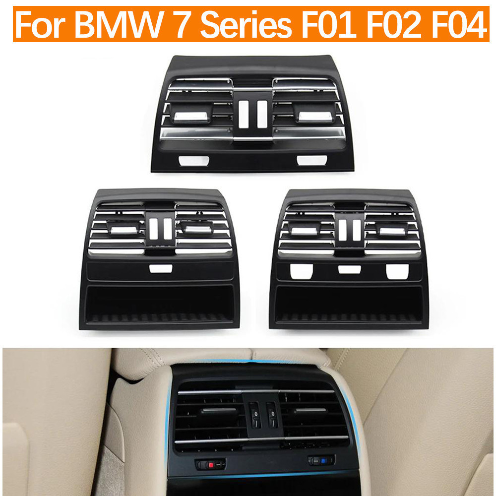 รถด้านหลังคอนโซลกลาง Air Vent แผง AC Vent Grille Outlet สําหรับ BMW 7 Series F01 F02 F04 730 735 740