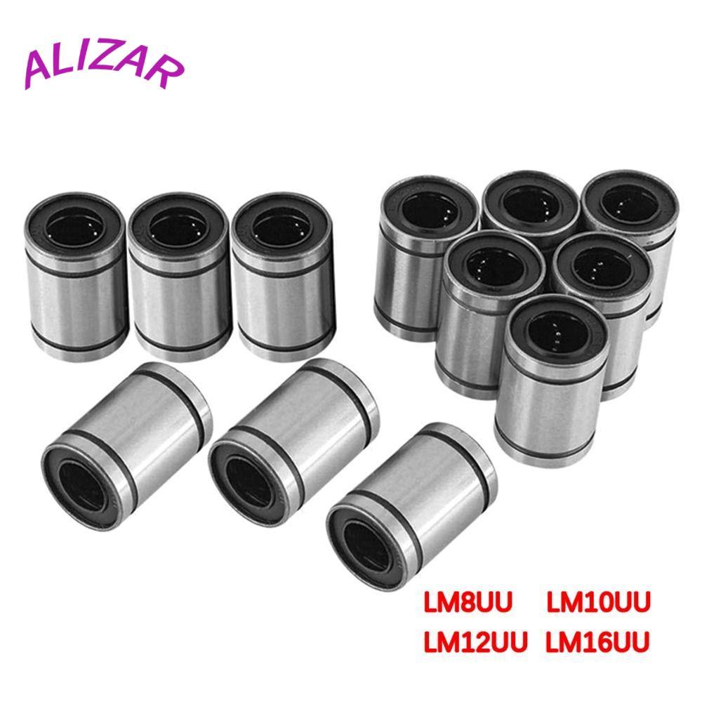 ALIZAR บูชเหล็กทนทานสําหรับเครื่องพิมพ์ Rods Shaft LM8UU LM10UU LM12UU LM16UU