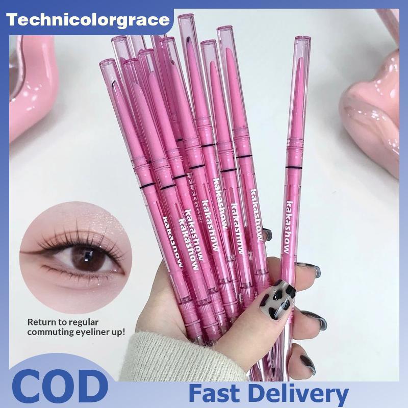 Technicolorgrace Double-headed Eyeliner Pencil Long Wearing Non-Fading Smooth Soft Tip Mocha Brown L
