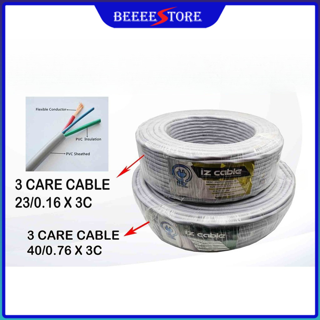 3 CORE CABLE 40/0.76 X 3C / 3 CORE 23/0.16 X 3C - 1ROLL POWER CORD CABLE