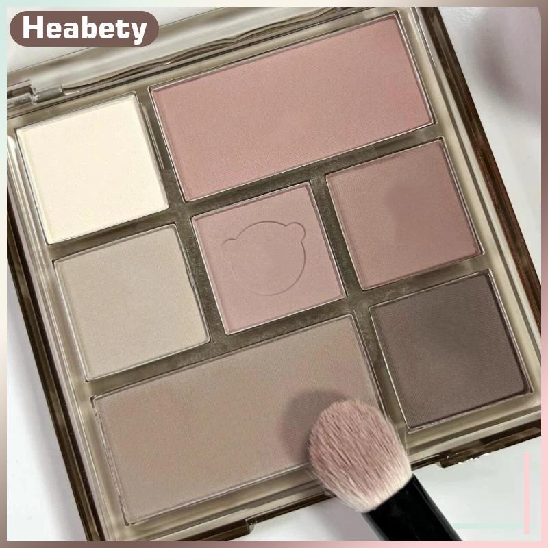 [ Heabety] Matte Neutral All In One Makeup Palette Long Lasting Vegan 7 Shades for Sensitive Skin Da