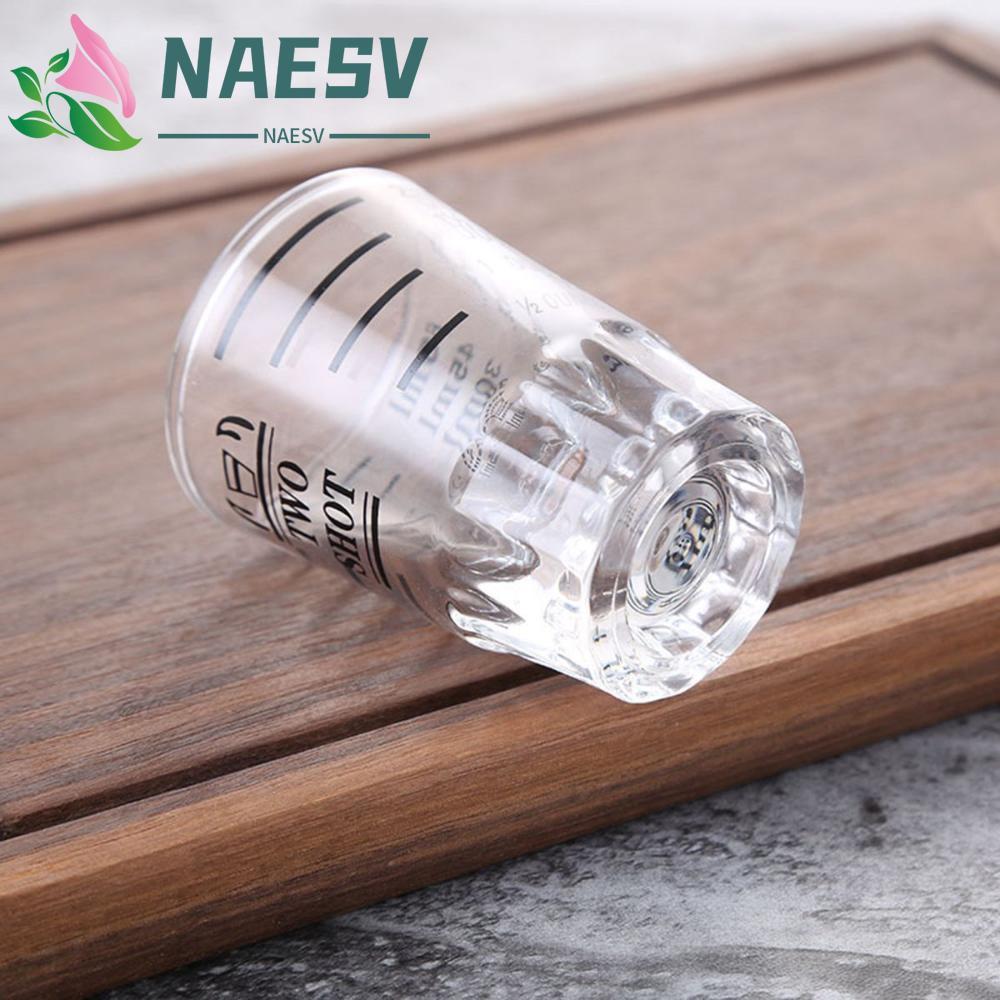 NAESV Jigger 1.5oz/45ml อุปกรณ์เสริมบาร์พร้อมแก้วช็อตทนความร้อนขนาด