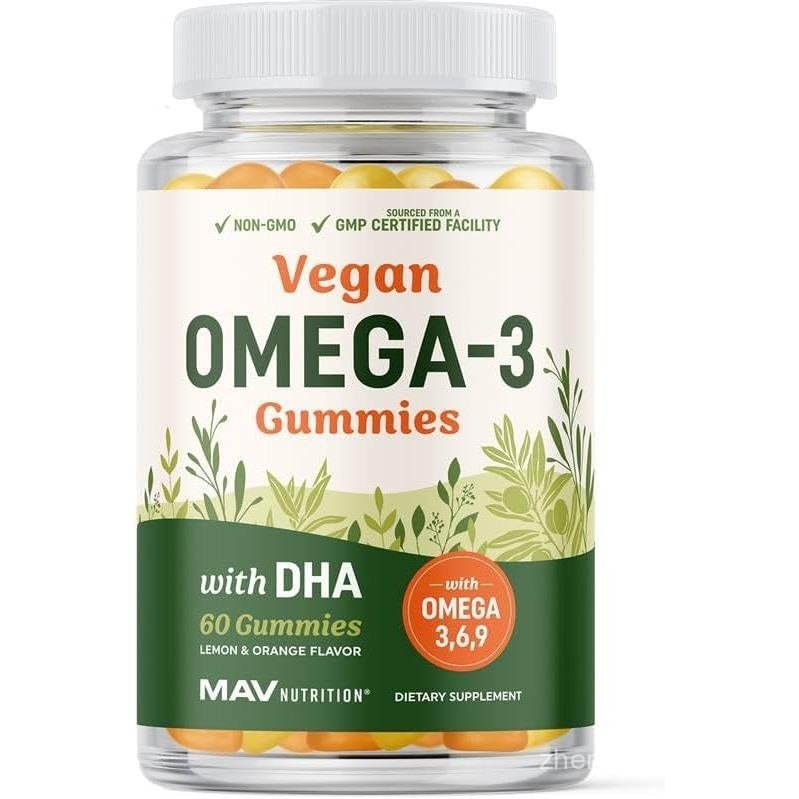 โอเมก้า 3 6 9 + DHA ทริปเปิ้ลโอเมก้าจากพืช 50 มก. DHA มังสวิรัติ | สาหร่าย Flaxseed & น้ํามันดอกคําฝ