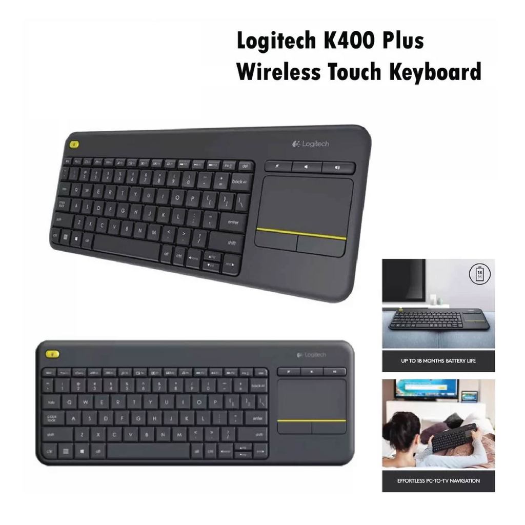 คีย์บอร์ดสัมผัสไร้สาย Logitech K400 Plus