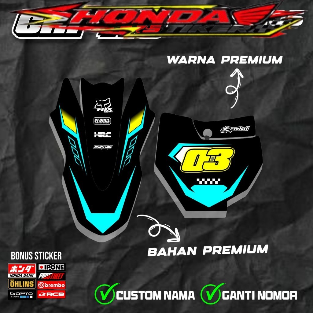 DECAL STICKER NUMBER PLATE KTM SPAKBOR CRF 110 สติ๊กเกอร์ใหม่ล่าสุด