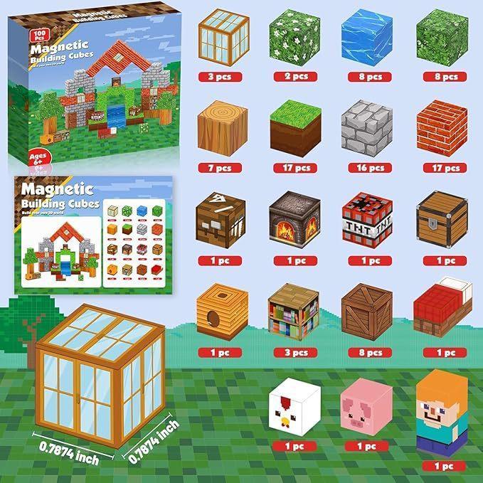 Hot Animal Model Building Building Magnetic Block Building Block House ของเล่นแม่เหล็ก