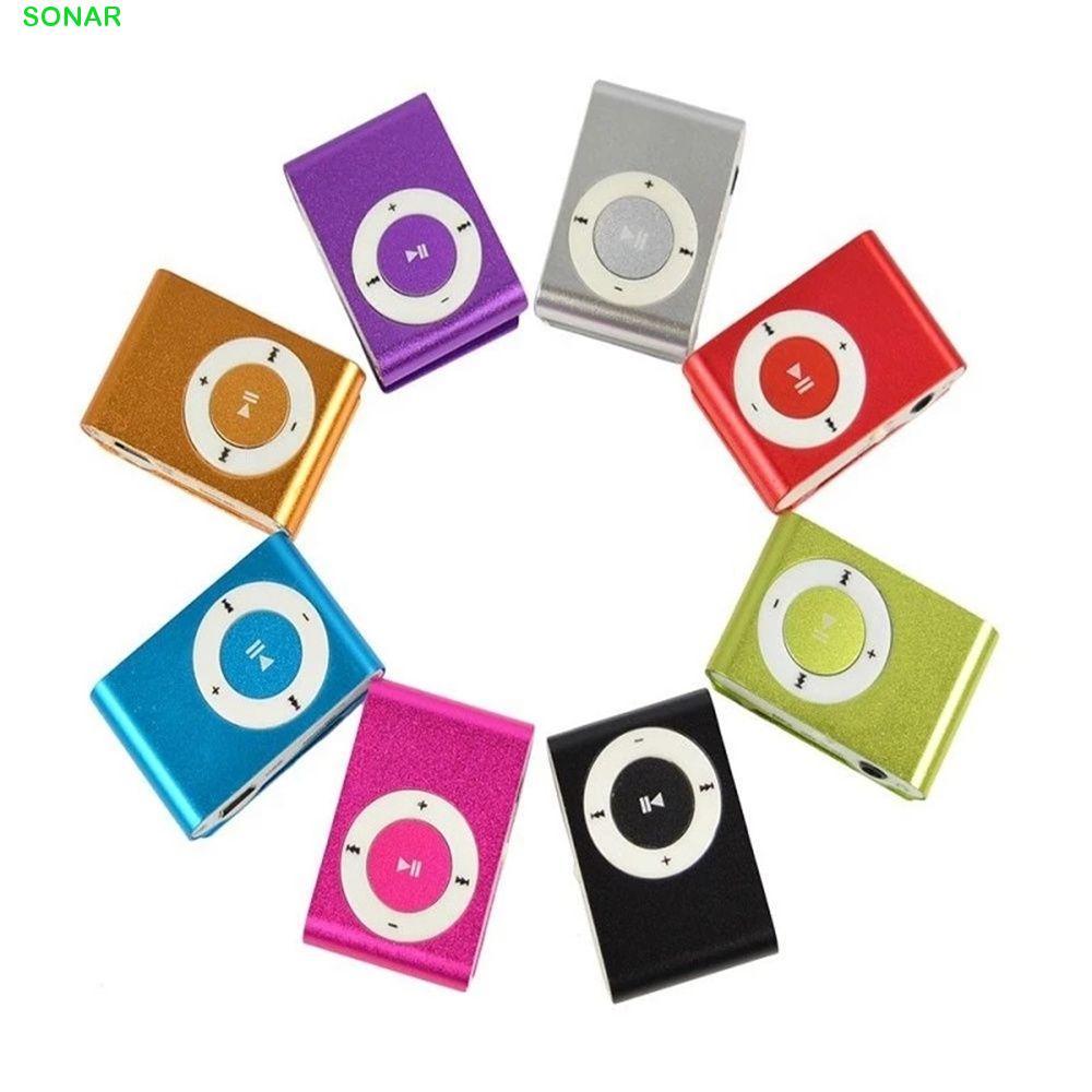 SONAR Clip MP3 Mini Fashion Media Player โลหะ 3.5 มม. Mirror Sport MP3