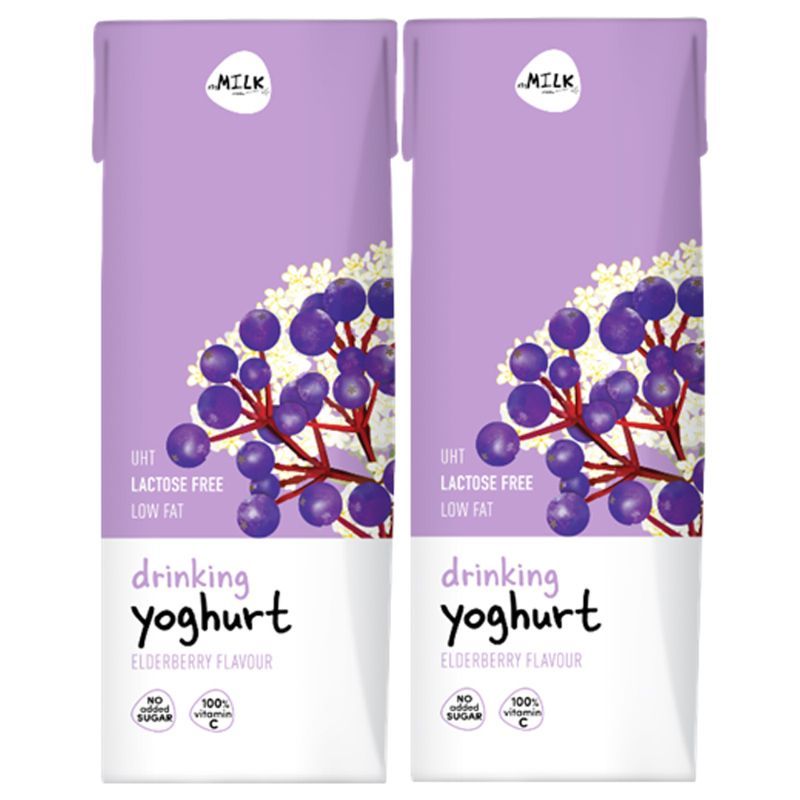เอ็มมิลค์โยเกิร์ตพร้อมดื่มยูเอชทีรสเอลเดอร์เบอร์รี่ 180มล.แพค2 mMILK UHT Drinking Yoghurt Elderberry 180ml. Pack2