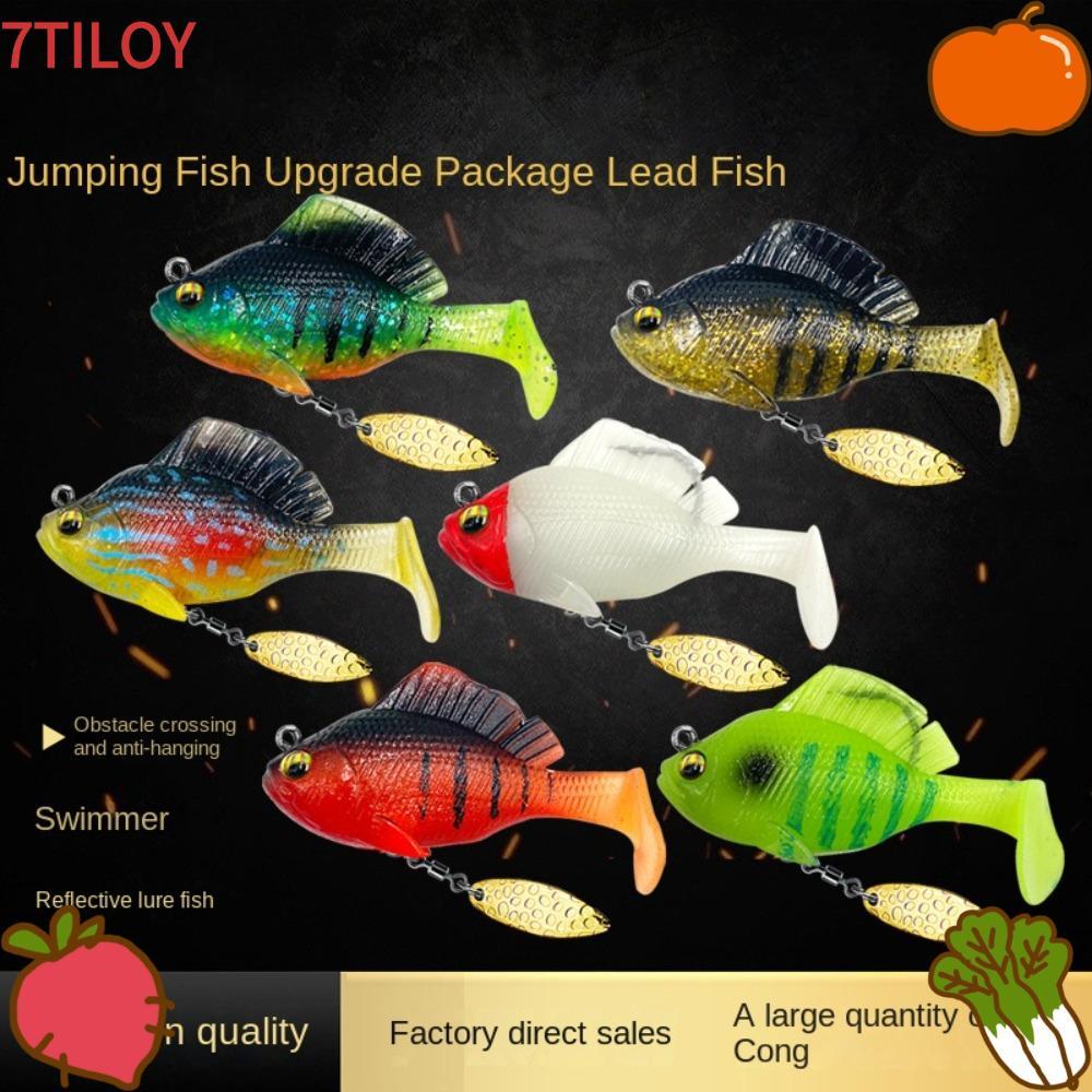 7TILOYSHOP เหยื่อเบสนุ่มพร้อมตะขอตะกั่ว เหยื่อพลาสติกอ่อน Sleeper Dark Sleeper SwimBait จิ๊กปลาเทราท