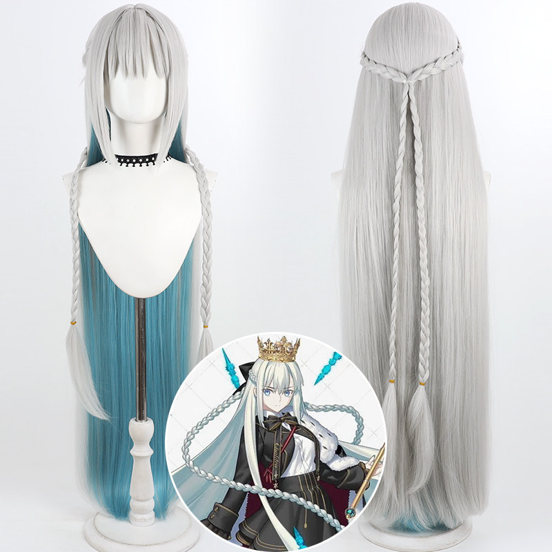 Fate/Grand Order Morgan Cos Wig, Simulated Scalp, Long Loose Hair, Two-Tone Gradient Cosplay Wig