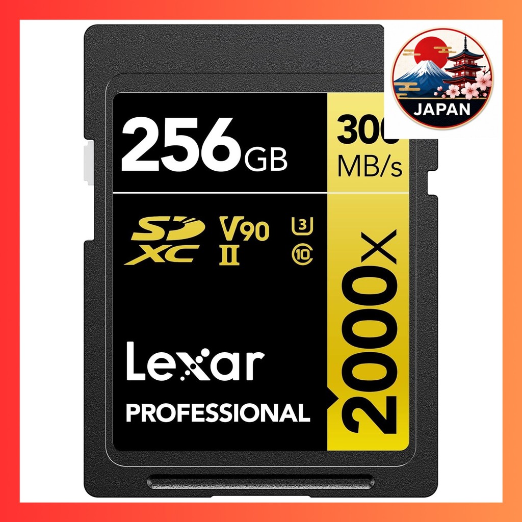 [Directly from Japan]Lexar Professional 2000x SDXC UHS-II 256GB SD Card V90 SDXC Card GOLD Series R: