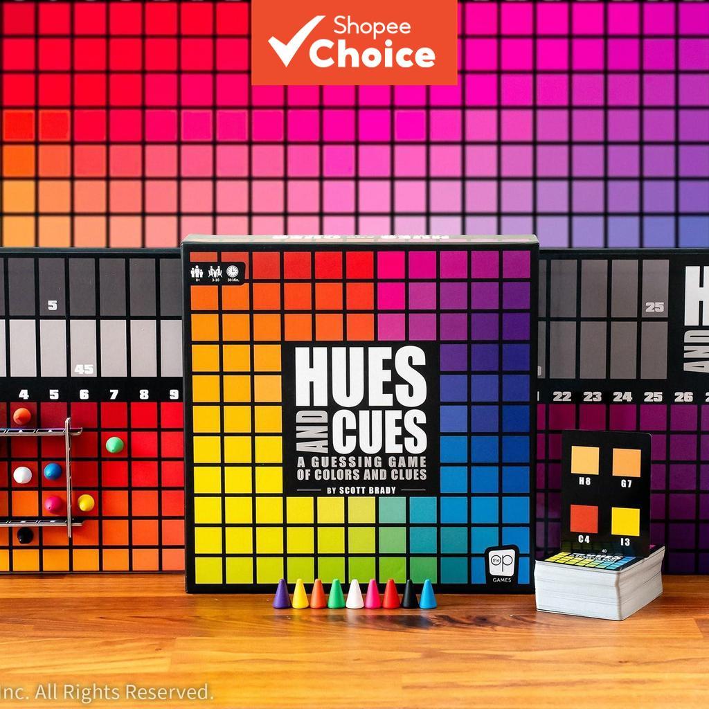 เกมกระดาน Hues And Cues เกมทายปริศนาคําจากสี 480 สี ชุดความบันเทิงบนโต๊ะสําหรับครอบครัวและเพื่อน ของขวัญรับปริญญาสําหรับผู้ใหญ่ พร้อมกล่องนําเสนอบนโต๊ะ