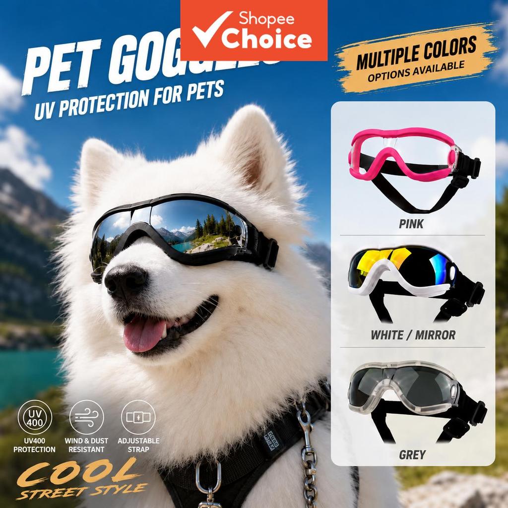 แว่นตาสุนัขสัตว์เลี้ยง Uv400 แว่นกันแดดกันลมสําหรับสุนัขขนาดเล็ก Teddy Bichon Corgi ขี่กลางแจ้งและการถ่ายภาพ shih tzu gogs eye protector สําหรับสุนัข