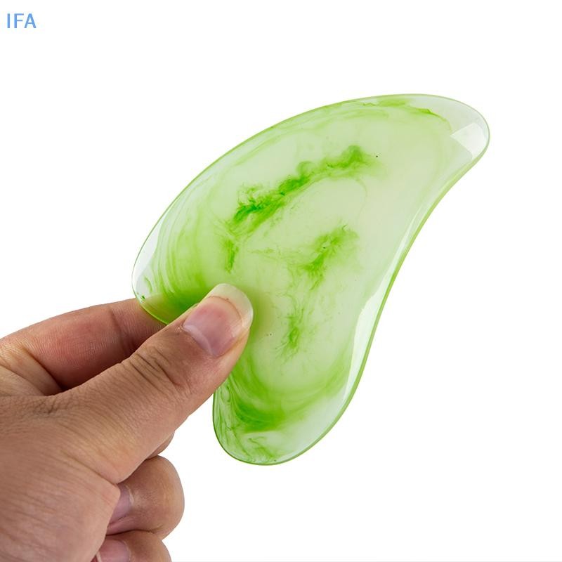 IFA Gua sha หินนวดคอ Guasha แผ่นหยก Face Massager Scrapers ดี
