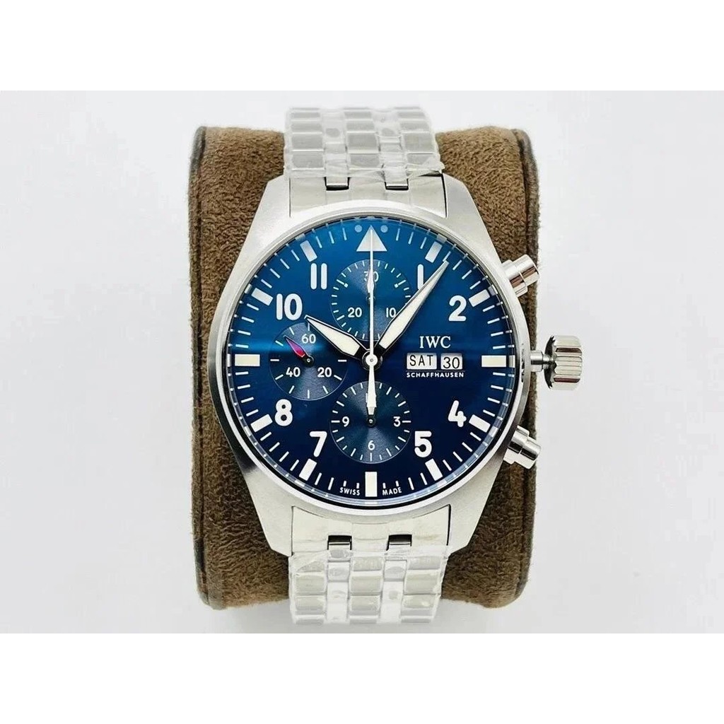 ZF ผลิตยี่ห้อใหม่ V2 รุ่น IWC3777 Pilot Chronograph Series นาฬิกาข้อมือนาฬิกาขนาด 43MMX15MM ฟังก์ชั่