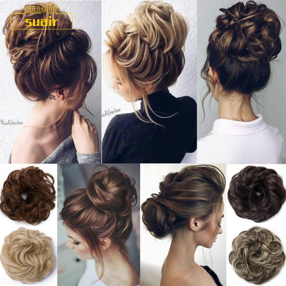 มวยผมปลอมSUAIR ทรงMessy Curly พร้อมelastic natural hairpiece สวมใส่ง่าย