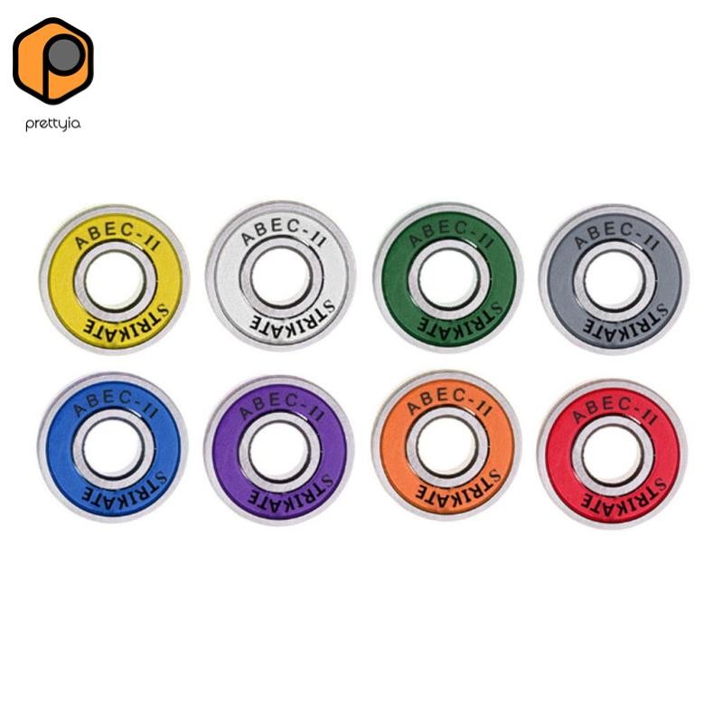 Prettyia 8 ชิ้น 608RS-ABEC 11 แบริ่งคุณภาพสูงสำหรับสเก็ตบอร์ดและสกู๊ตเตอร์