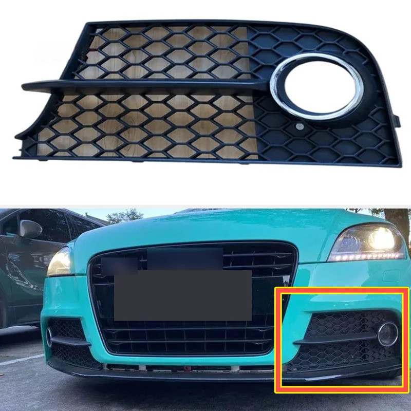 รถสีดํากันชนหน้าไฟตัดหมอกกระจังหน้าสําหรับ Audi TT MK2 S-Line SLine TTS 2011 2012 2013 2014