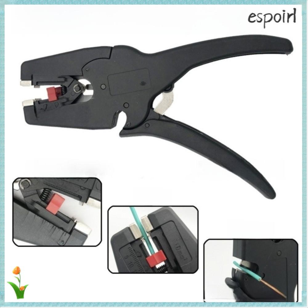 ESPOIR คีมปอกสายไฟอัตโนมัติ, คีมลวดขนาดเล็กแบบพกพา, คุณภาพสูง 32-7AWG 2 in 1 Heavy Duty มีดปอกสําหรั
