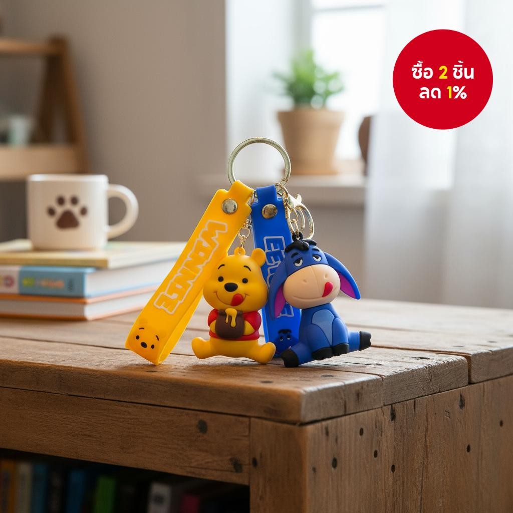 พวงกุญแจตุ๊กตา Eeyore วินนี่เดอะพูห์ สําหรับห้อยกระเป๋าและรถยนต์ ของขวัญน่ารักสําหรับคู่รัก