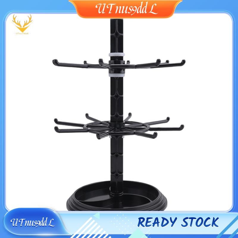 [UTnus9ddL] ที่เก็บเครื่องประดับ 2 ชั้นหมุนเครื่องประดับยืนแสดงสร้อยคอทาวเวอร์ชั้นเก็บสําหรับต่างหูต