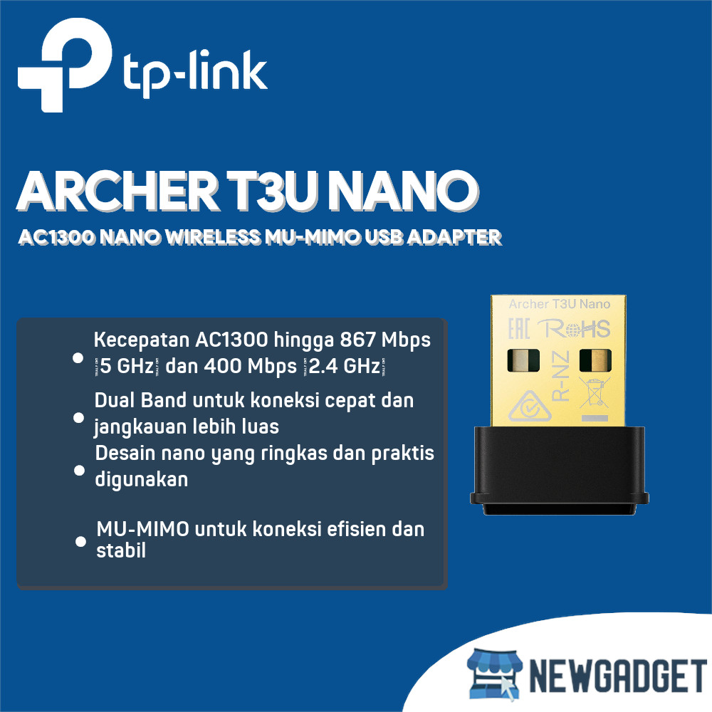 TP-LINK ARCHER T3U Nano AC1300 Nano WIRELESS MU-MIMO USB ADAPTER