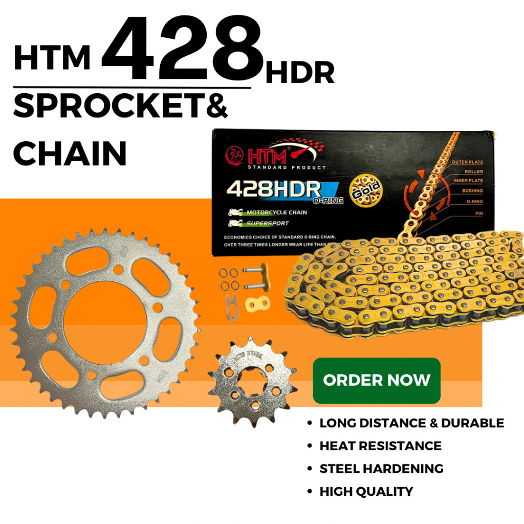 HTM O-RING 428HDR-132L SRL115 428 CHROME SPROCKET ชุด HTM CHAIN & SPROCKET YAMAHA YTZ5S YTZ6V YTZ7S