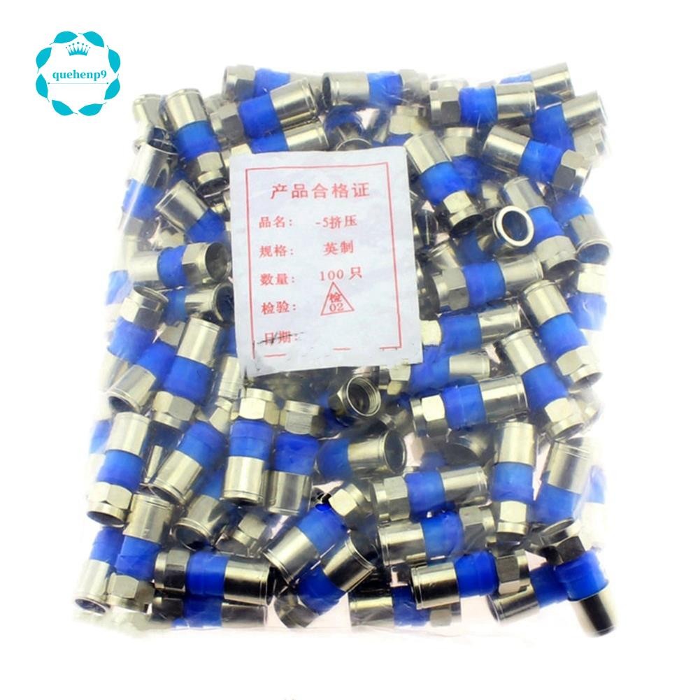 [Fast Q9]100 ชิ้น/ถุง All-ทองแดงกันน้ํา 75-5 RG6 Extruderd F-Head British TV Cable 24 Shielded Unive