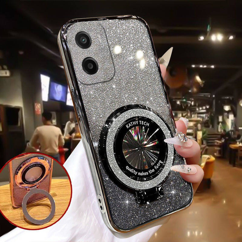 สําหรับ Moto G06 กรณีแฟชั่น Frosted ซิลิโคนนุ่มกันฝุ่นวงเล็บ Adsorb สําหรับ Motorola Moto G06 Power 