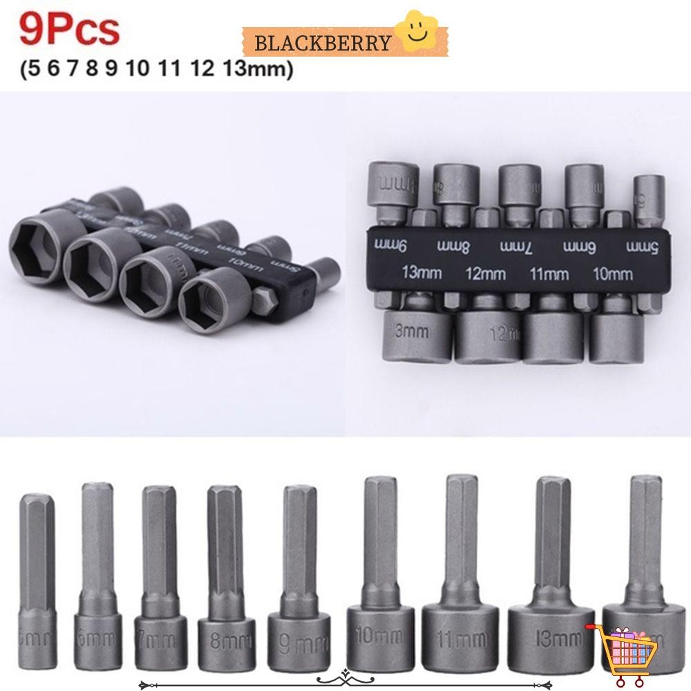 BLACKBERRY 9 ชิ้น/เซ็ต Hex SocketS แขน Bits ชุดเจาะ Bit Driver Socket Bits ชุดไดร์เวอร์