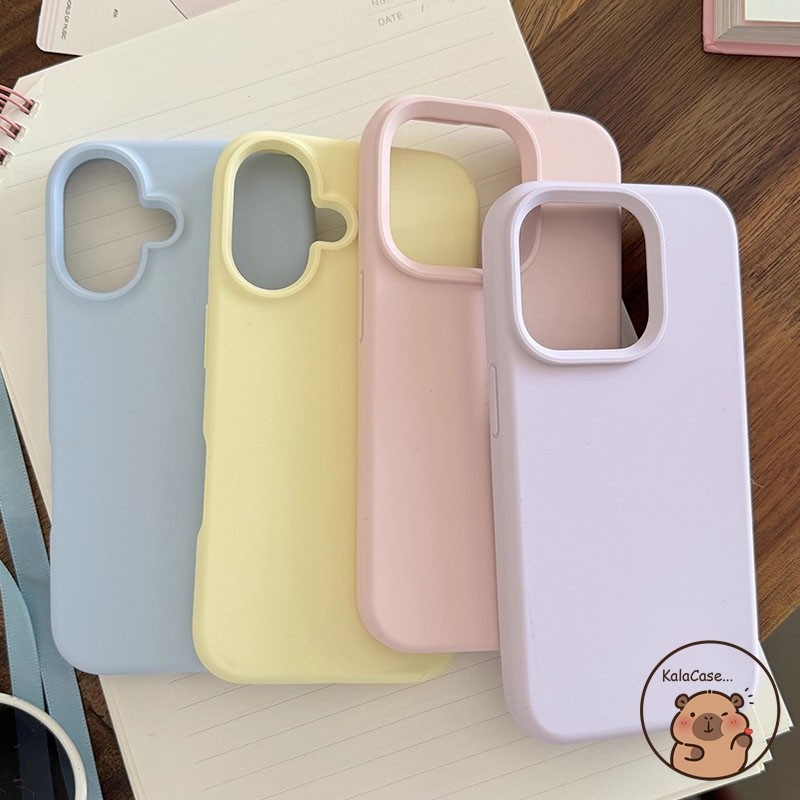 เข้ากันได้กับ OPPO Reno 14 13 11 9 Pro 8Z 7Z 8 7 Lite 5G Reno14 Reno13 เคสโทรศัพท์ Simple สีชมพูสีม่วง Cyan Candy สีทึบ Matte Frosted Soft Casing Cases ฝาครอบ