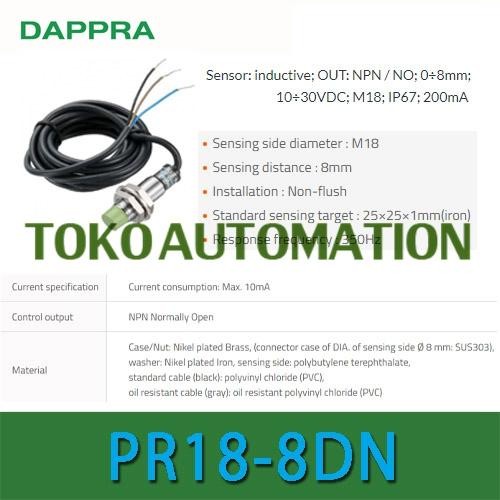 PR18-8DN PR188DN PR18 8DN 8 MM 3 สาย NPN Proximity sensor OF73 !