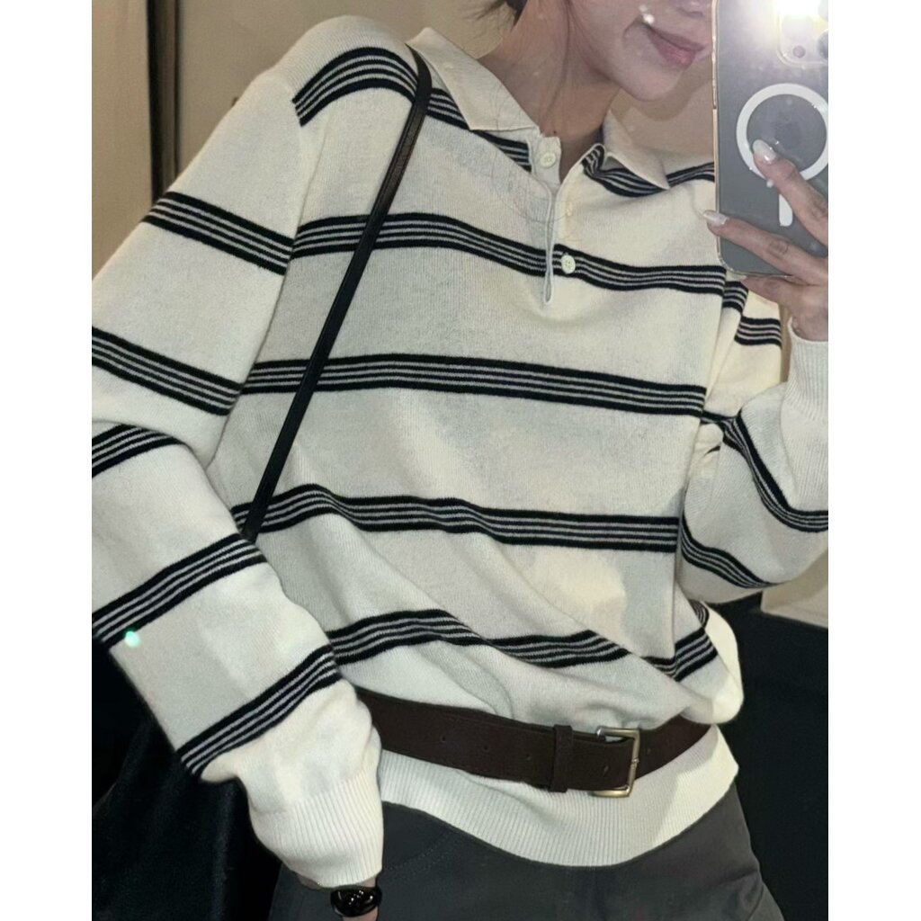 2MUAY SELECT | รุ่น GZ25130 POLO STRIPED WOOL TOP 4 สี