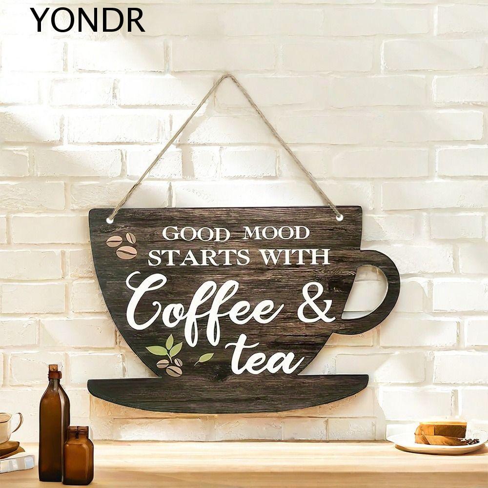 YONDR ป้ายร้านกาแฟวินเทจ, ทำจากไม้สำหรับประตู, ออกแบบประณีตย้อนยุคเพื่อตกแต่งห้องครัว
