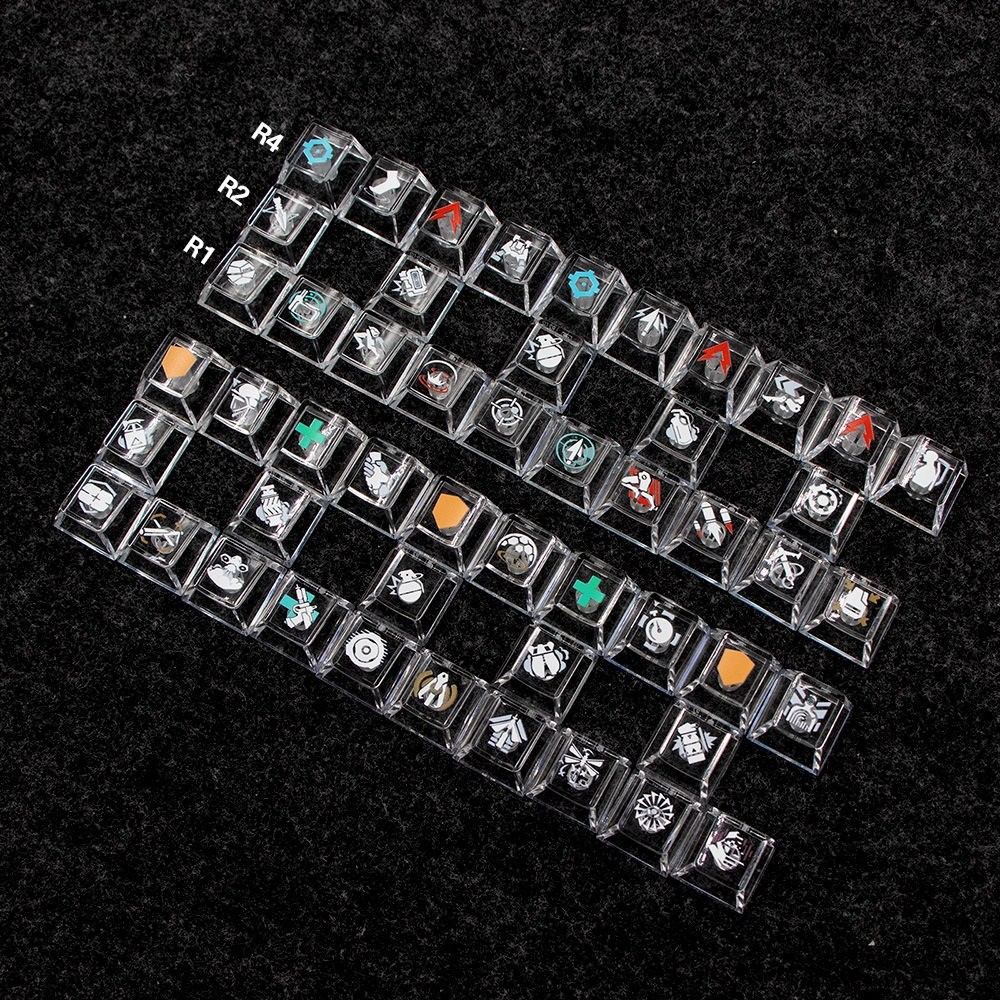 Delta Force Keycaps โปรไฟล์เชอร์รี่ R4 R1 5 คีย์ PC โปร่งแสงเกม DIY Creative Cool Vyron Dwolf Stinge