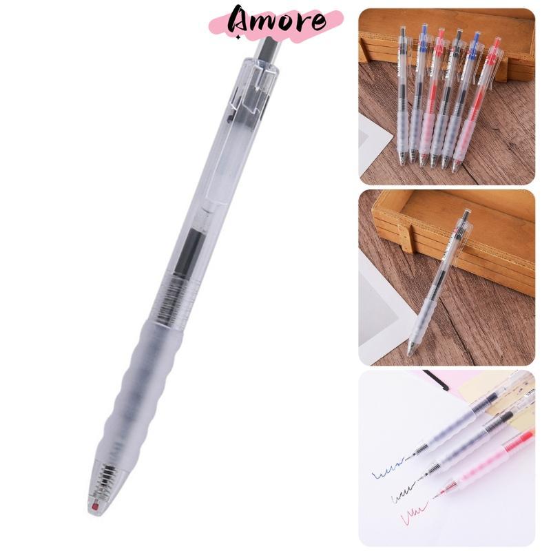 Amore Retractable หมึกเจลปากกา 0 5 มม.ปลายเติมเจลหมึกปากกา Quick Dry Ergonomic Grip สําหรับเขียนหมาย