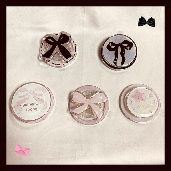 วงเล็บแม่เหล็ก giptok แม่เหล็ก ขาตั้งแม่เหล็กโบว์อารมณ์น่ารักโทรศัพท์มือถือถุงลมนิรภัยดูดแรง Magsafe