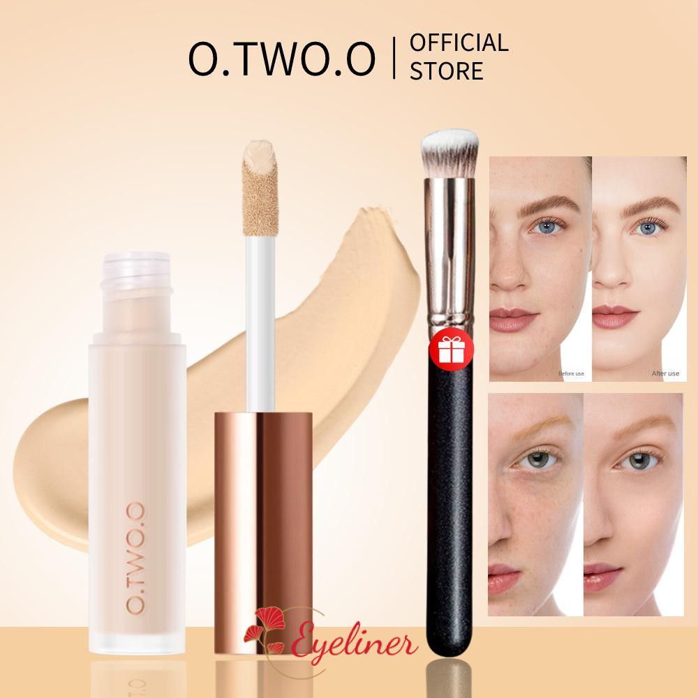 O.TWO.O ซื้อ 1 แถม 1 คอนซีลเลอร์ + [ของขวัญฟรี] 1 * แปรงคอนซีลเลอร์ติดทนนาน Dark Eye Circles Pimple 
