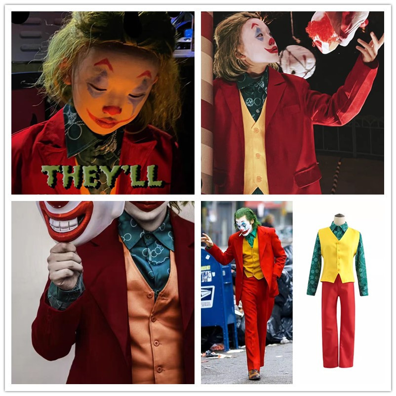 เครื่องแต่งกาย.Cosplay Joker Jackun Phos สไตล์ภาพยนตร์ DC สำหรับการแสดง Halloween หรืองานปาร์ตี้