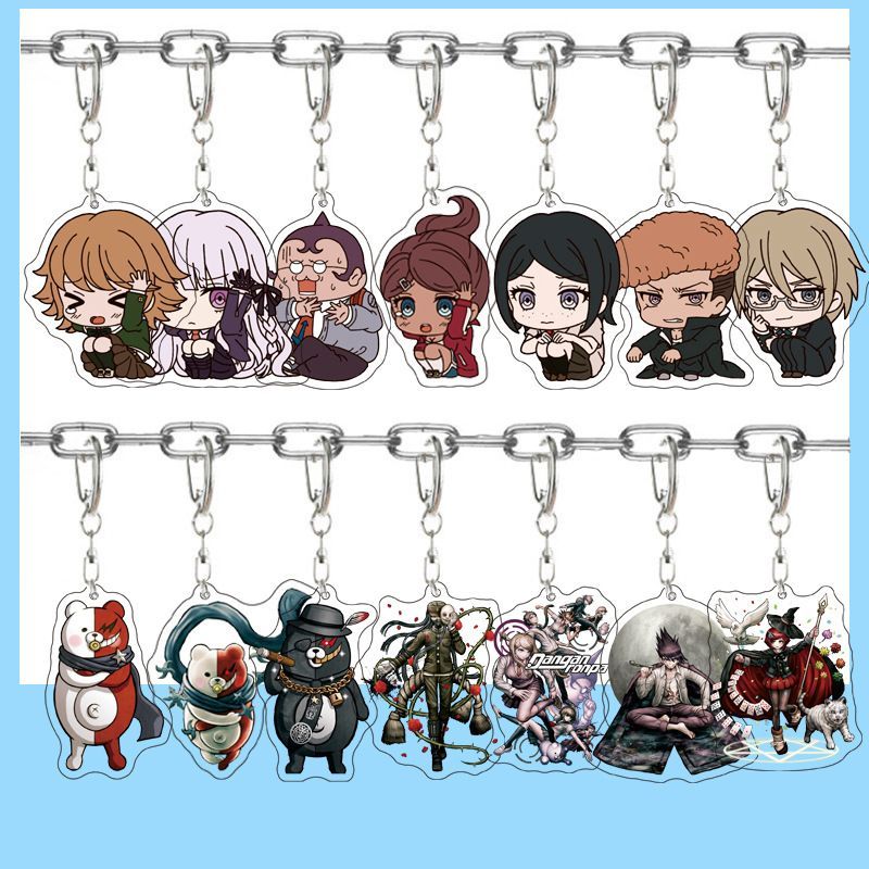 อะนิเมะ Danganronpa พวงกุญแจการ์ตูน Naegi Makoto Togami Byakuya Komaeda Nagito อะคริลิคจี้พวงกุญแจเค