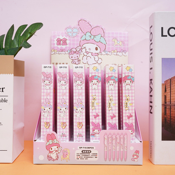 ปากกาเจล ปากกาสี รูปแบบใหม่ GP-710 Melody Erasable Pen Mystery Box Press Pen Sanrio Kuromi Friction 