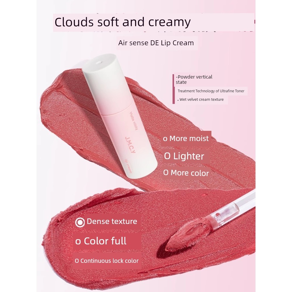 ลิปกลอส ลิปกลอสใส Jmcy เพาะกาย Chuangyan Lip Cream Lip Mud หญิง Matte Matte Velvet Lip Glaze Non-Fad