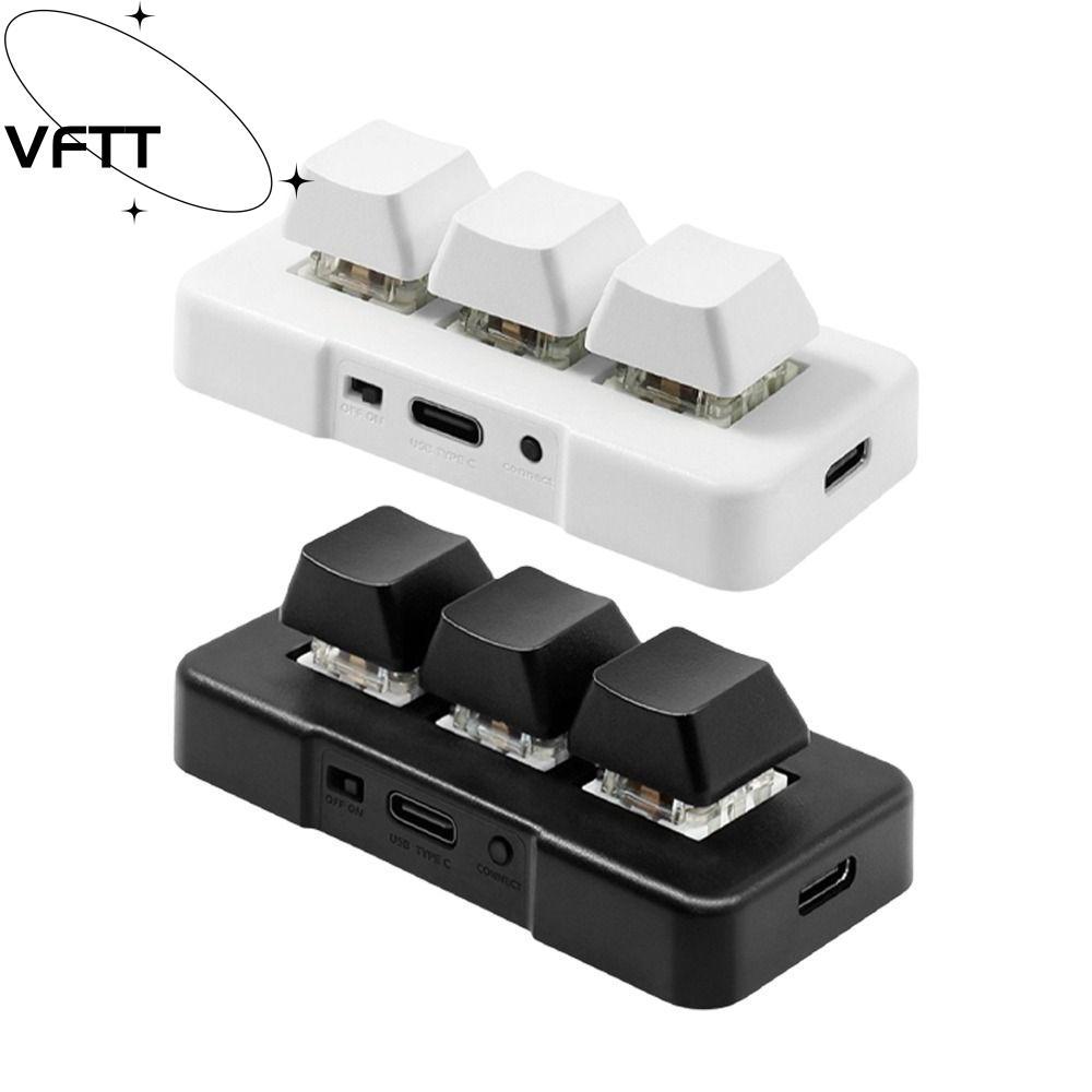 คีย์บอร์ด VFTT, 3 คีย์ MK321U MK321G MK321BT คีย์บอร์ดที่กําหนดเอง, แบบพกพา USB + BT Dual-mode สีดํา
