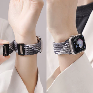 หัวเข็มขัดแม่เหล็ก สายไนลอนทอ สายเปลี่ยนสายกีฬา for Apple Watch Series 11 10 9 8 7 6 iWatch Ultra 3 2 49/46/45/44/42 มม.