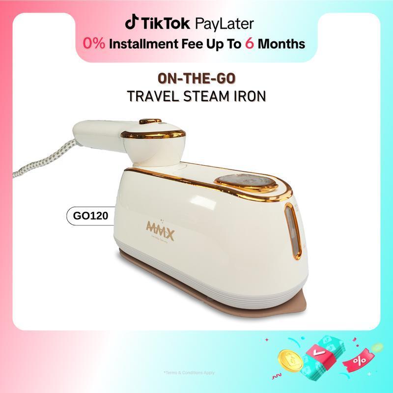 [Anti-Burn] MMX เตารีดไอน้ําสําหรับเดินทาง On-the-Go: กําลังไฟ 1200W, Smart Steam & Zero Creas GO120