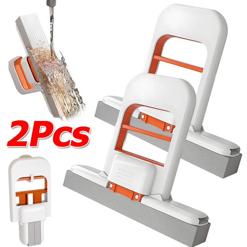 1/2 ชิ้น Mini Self-Squeezing ฟองน้ํา Mops / เปียกและแห้งใช้แฮนด์ฟรีขี้เกียจทําความสะอาดฟองน้ํา Mop