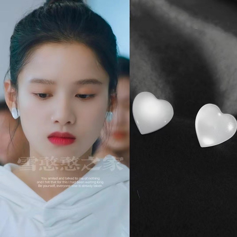 ต่างหูใส Zhang Jingyi ต่างหูสไตล์เดียวกันใสรักต่างหูต่างหูต่างหูใหม่2022