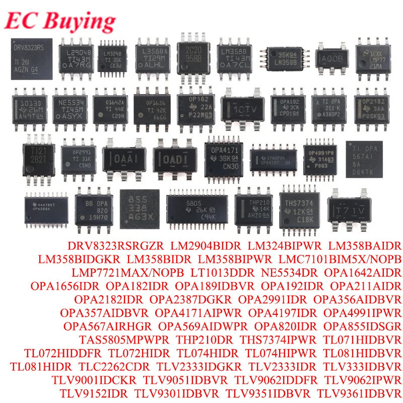 LM324B LM2904B DRV8323RS LM358B 358B LMC7101 A00B AOOB LMP7721 LT1013DR OPA182 OPA2991 THP210 1BZ OP