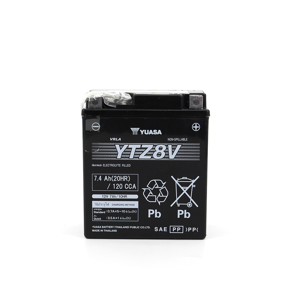 นําเข้า YUASA YUASA แบตเตอรี่รถจักรยานยนต์ 12V การบํารุงรักษาฟรี YTZ8V Universal GTZ8V CB500X CB400F