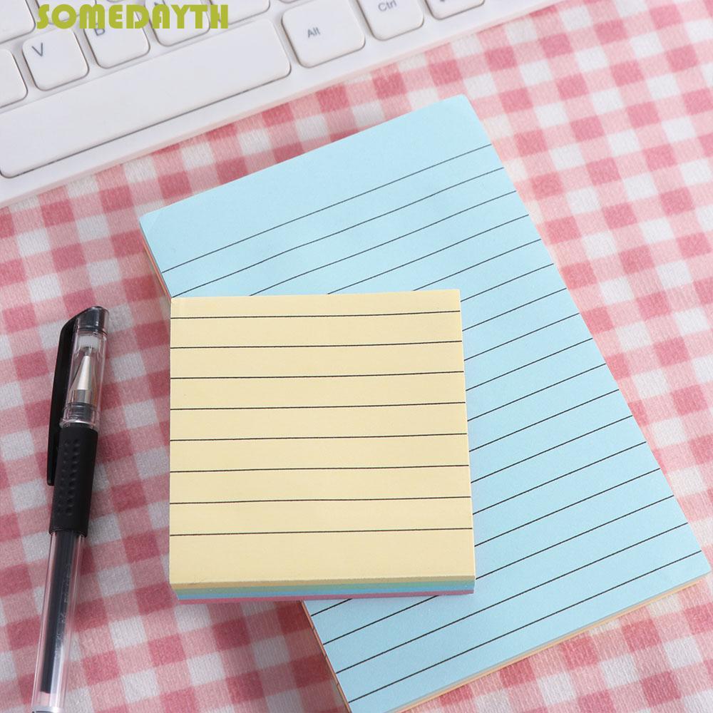 SOMEDAY 200 แผ่นกระดาษ Memo Pad, To Do List Self-adhesive Line Sticky Notes, Portable Schedule N Times Diary Student Writing Marker Notebook